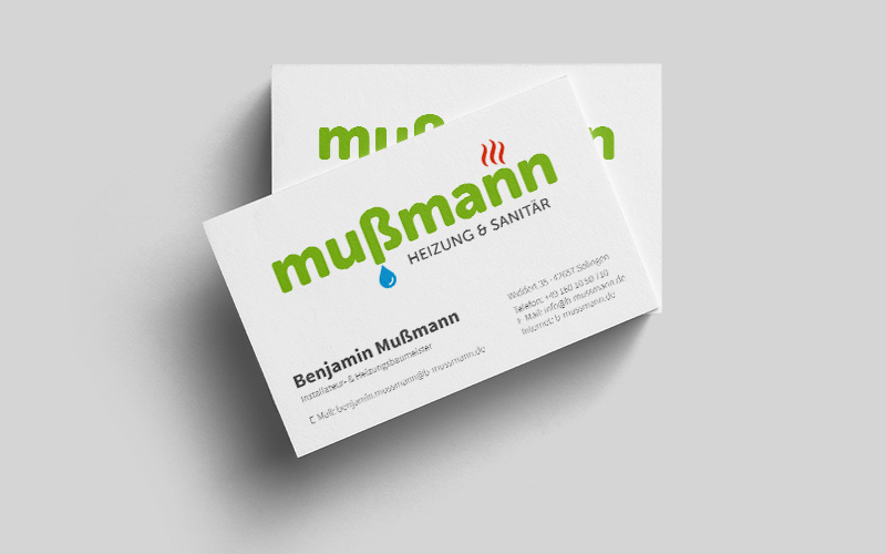 Visitenkarte für Mußmann Heizung & Sanitär